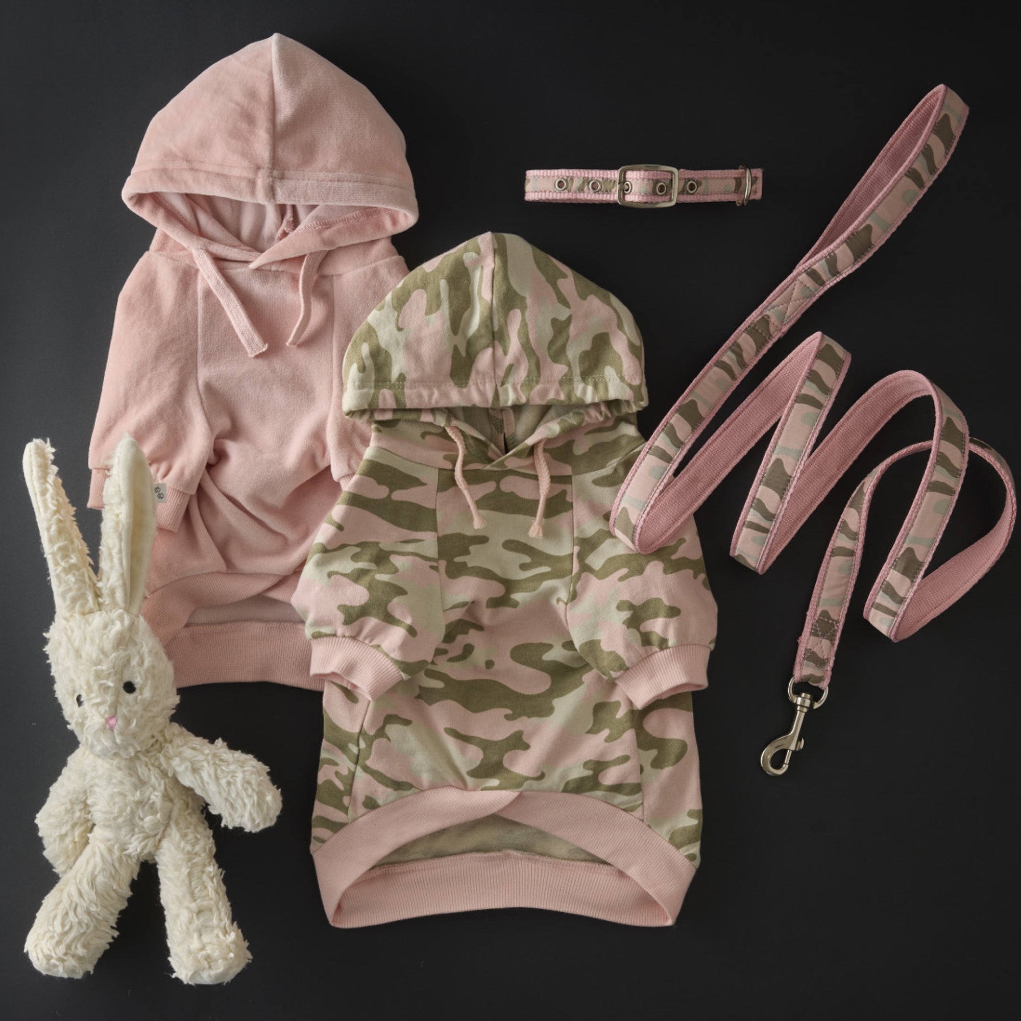 Pet Passion Cooper II cozy velour dog hoodie in Pink — soft organic cotton velour sweatshirt for small to large dogs