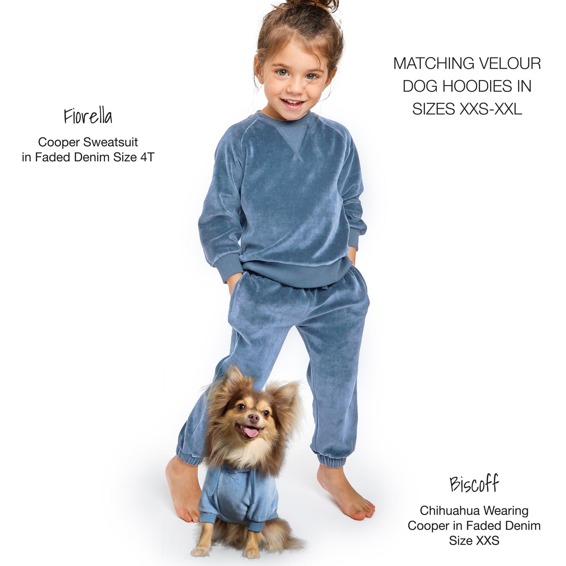 PEOPLE PACKS COOPER II - THE PLUSH VELOUR SWEATSUIT, FADED DENIM